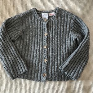 Zara gray ribbed button down cardigan - 12-18 months